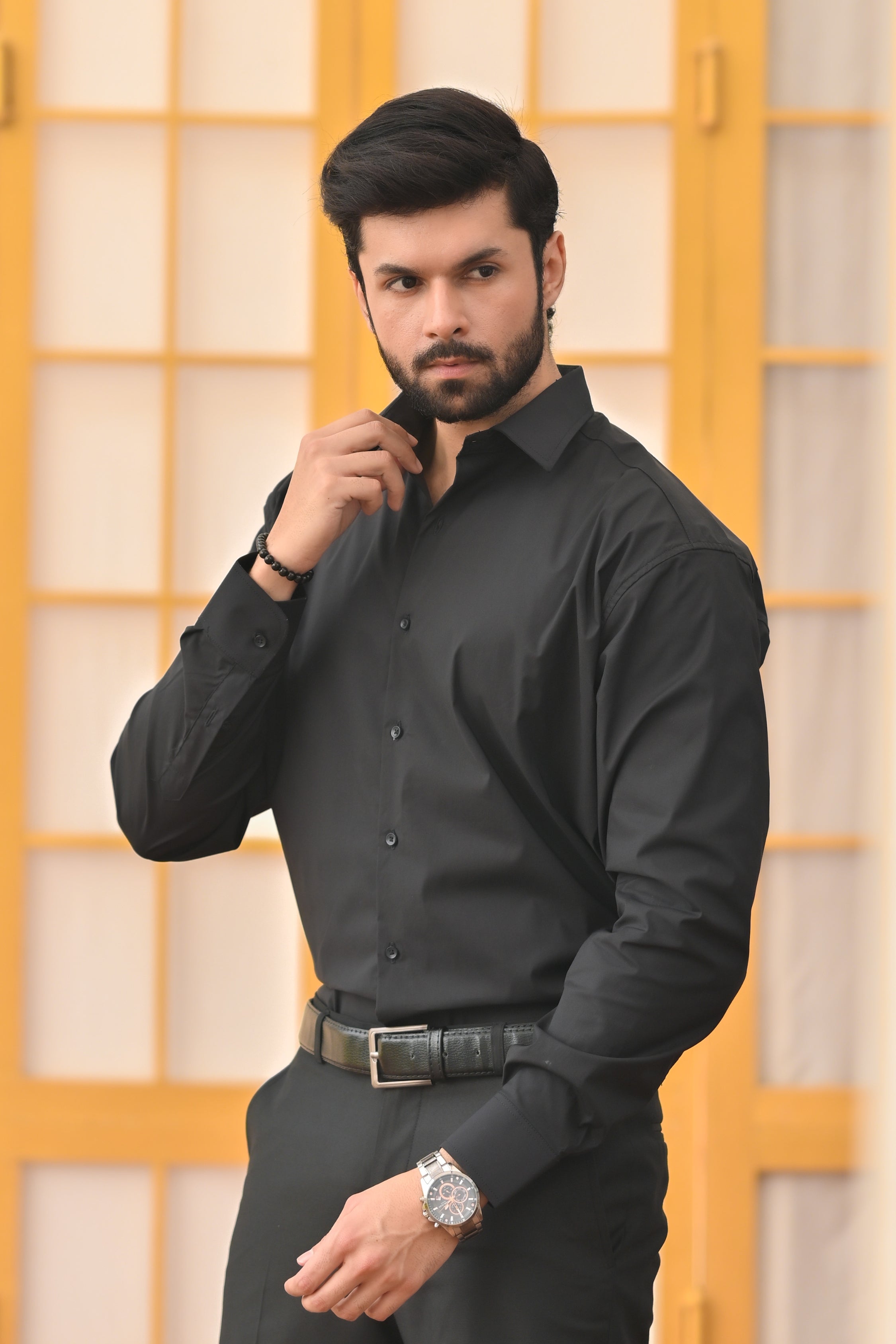 jet black dress shirt The Kirrin Tuxedo Shirt