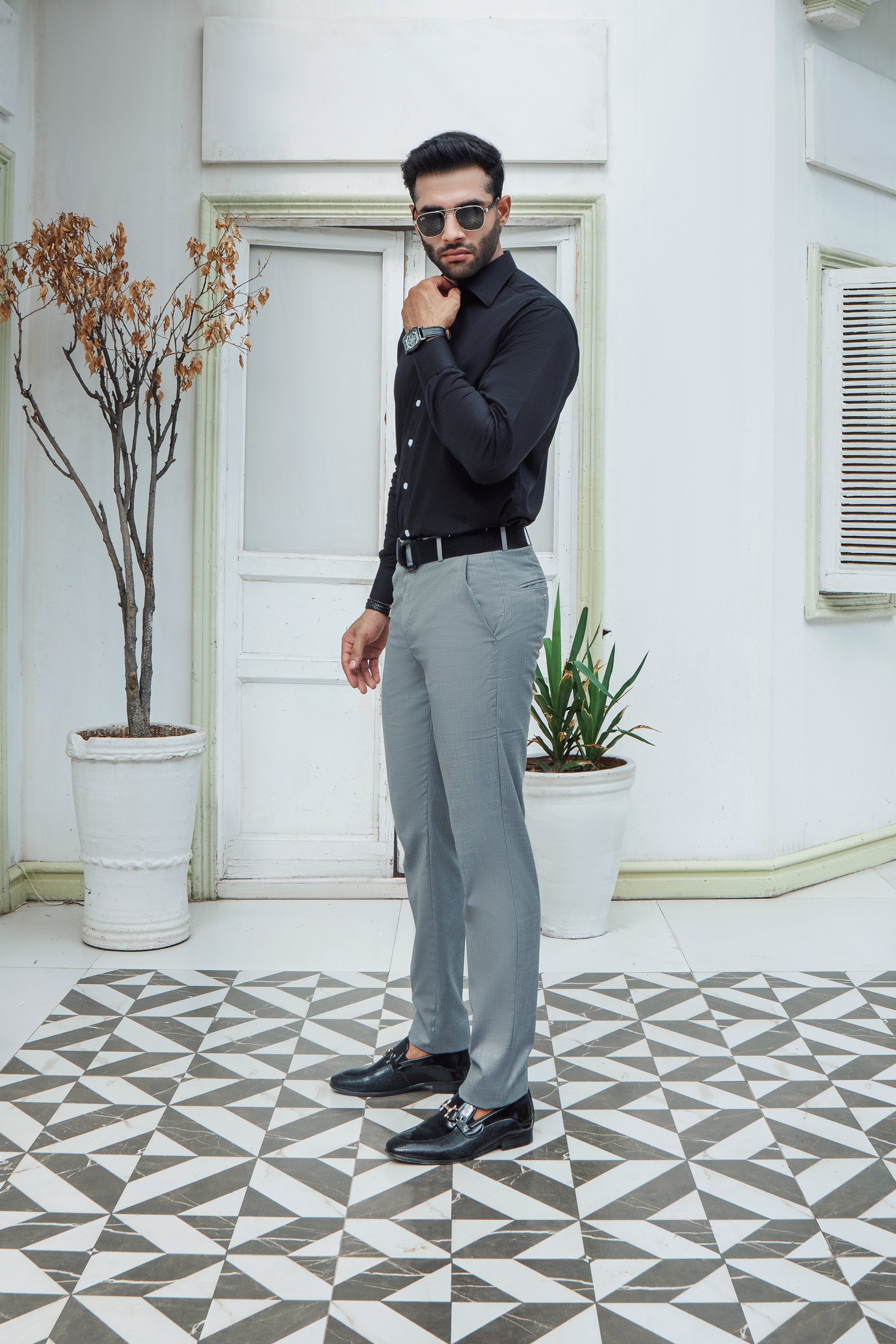 Eclipse Black Plain Formal Shirt