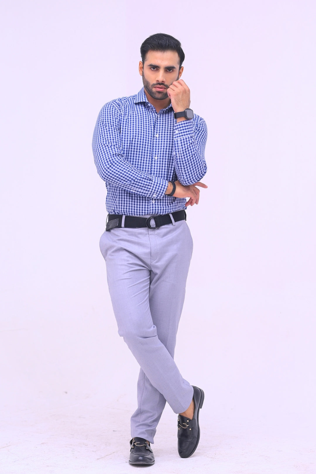 Blue Grid Formal Shirt