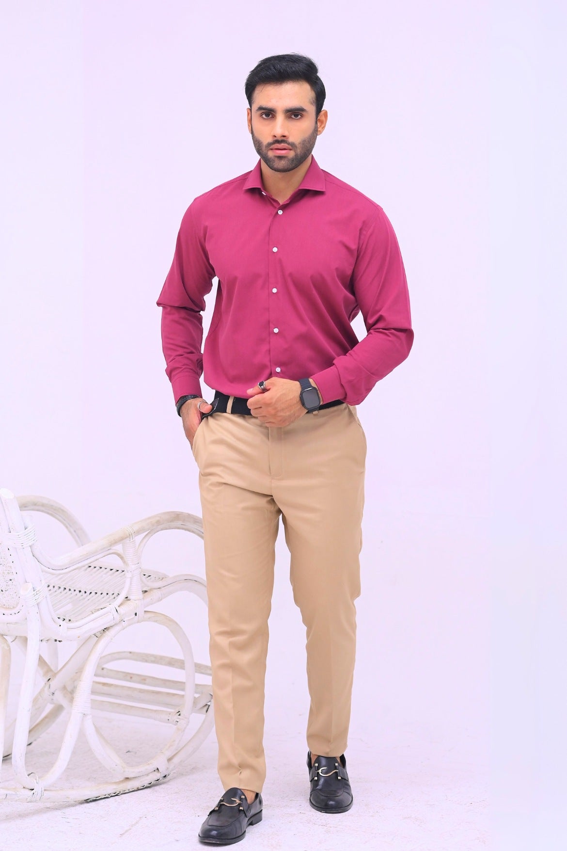 Men’s Plain Maroon Formal Shirt