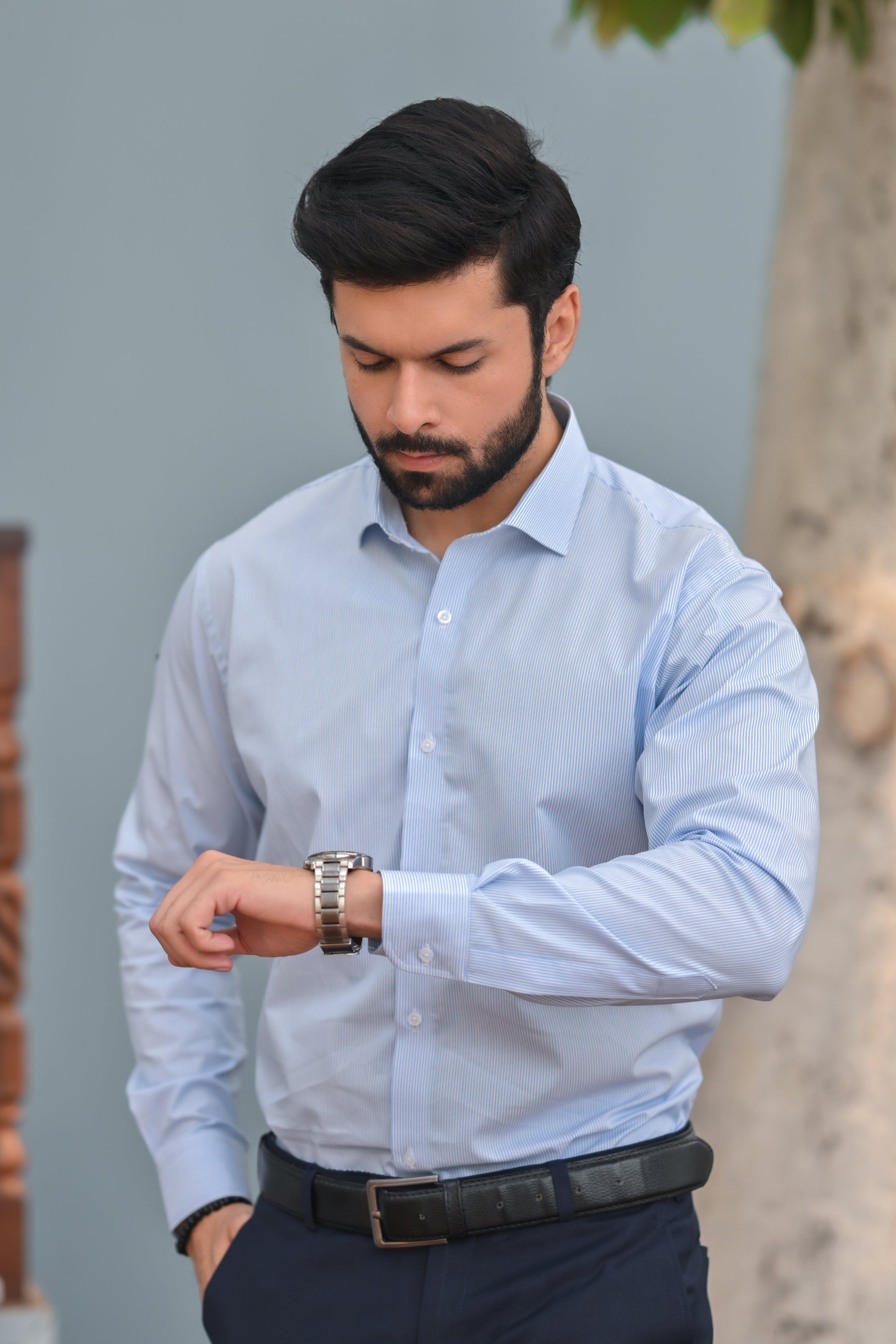 Skyline Slim Blue lining Formal Shirt