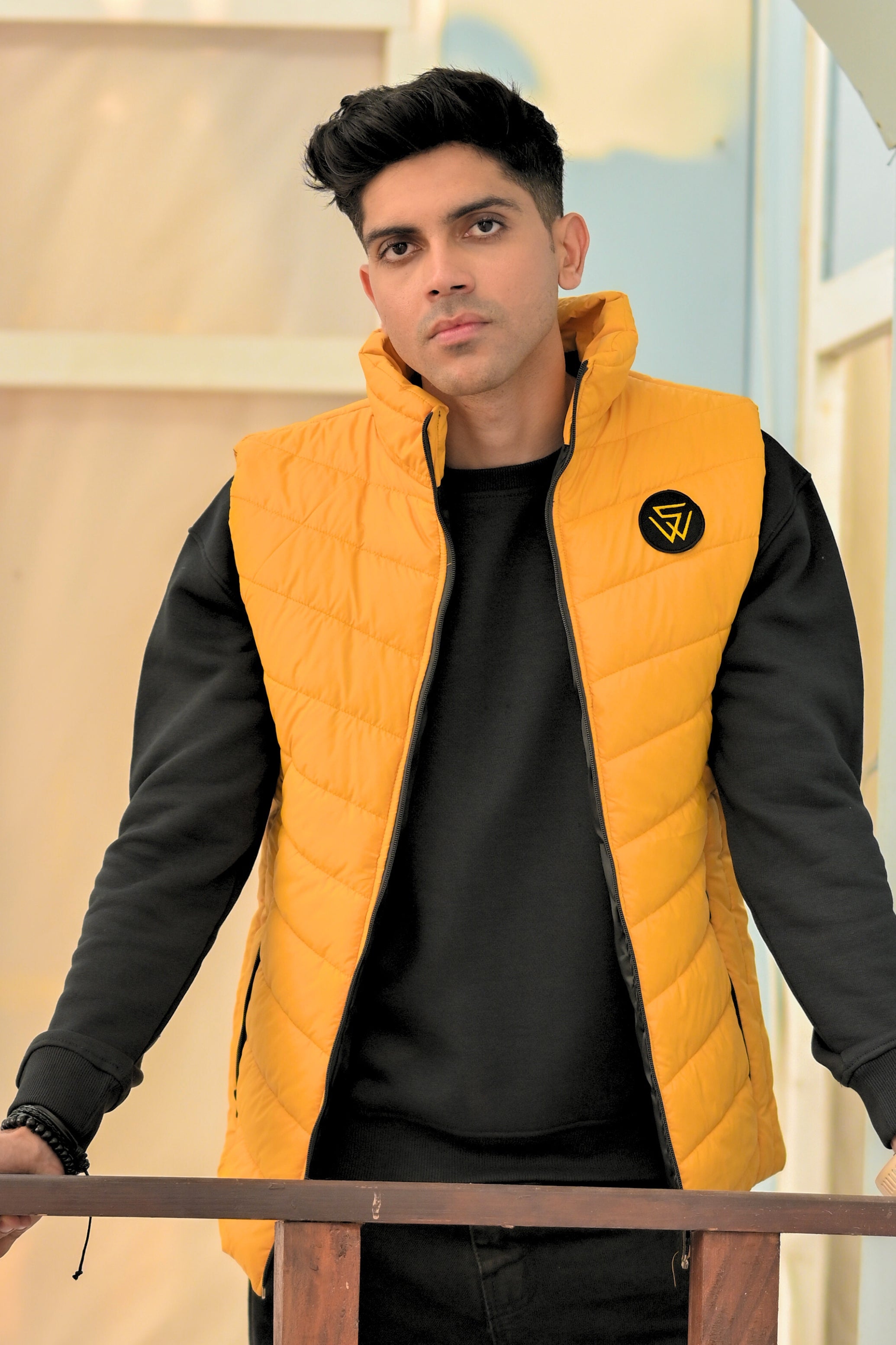 Yellow Men's Puffer Jacket