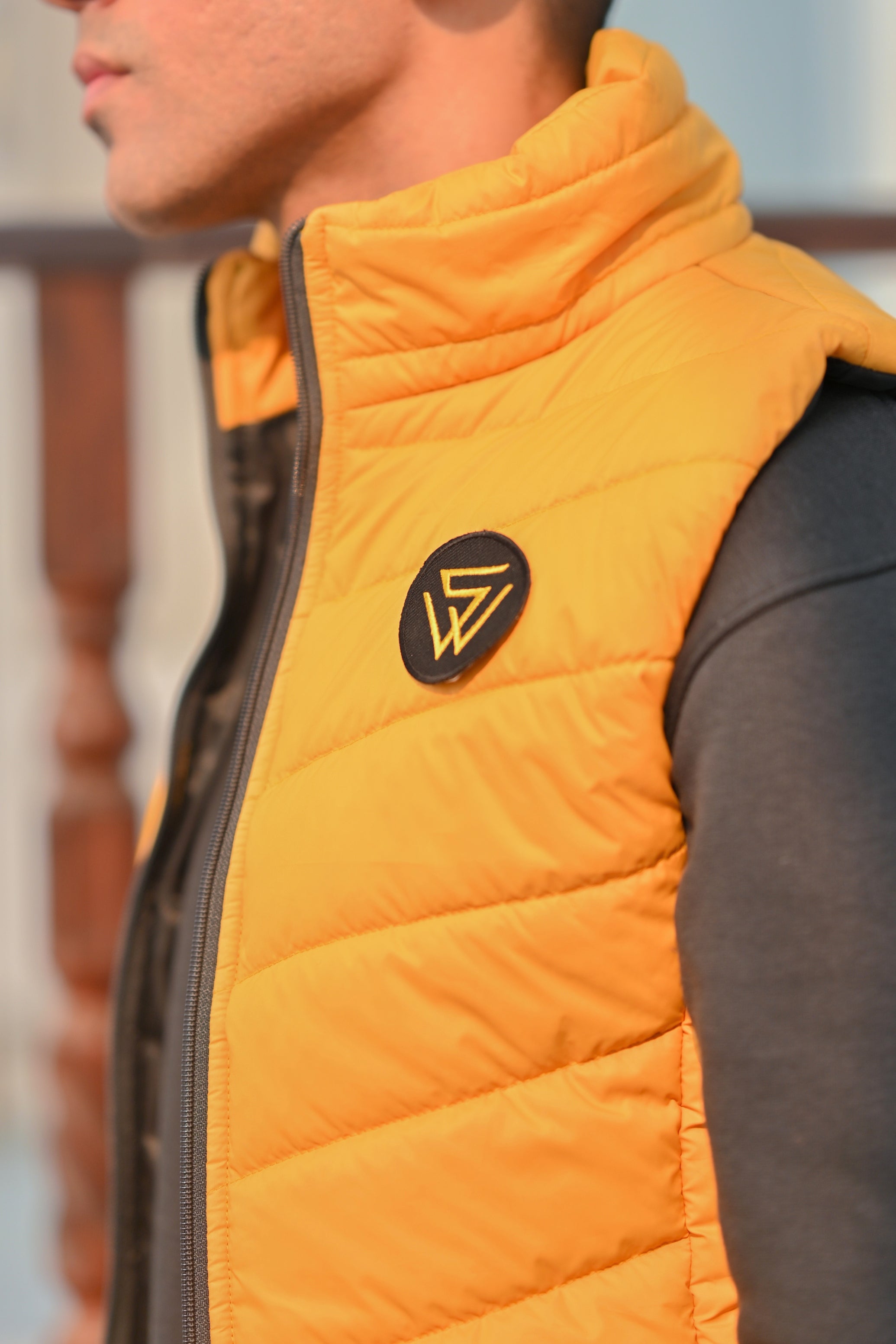 Yellow Men's Puffer Jacket