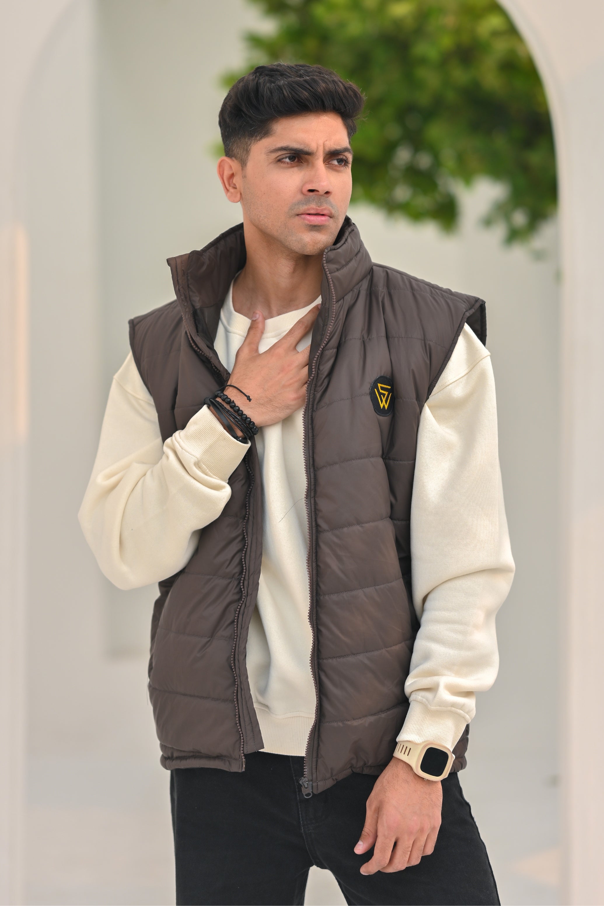 Brown Men's Puffer Jacket
