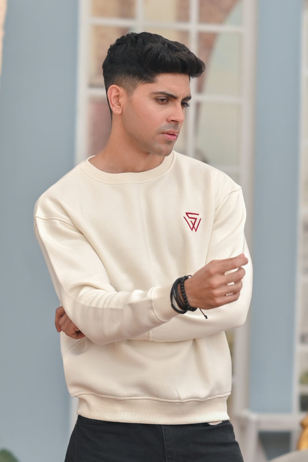 Men's White Sweat Shirt