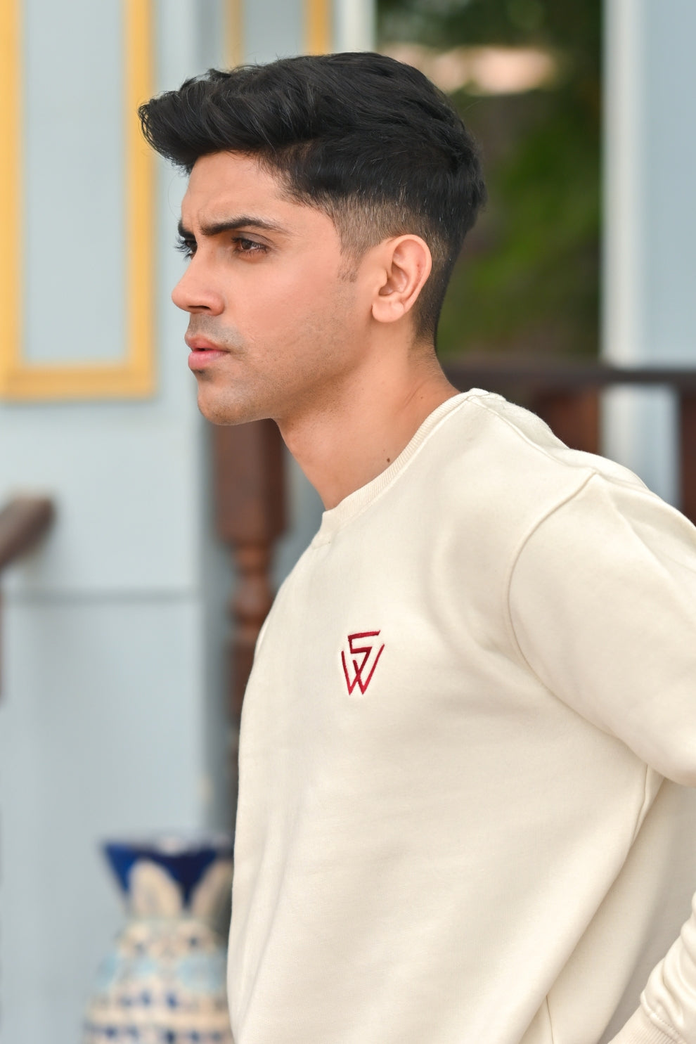 Men's White Sweat Shirt