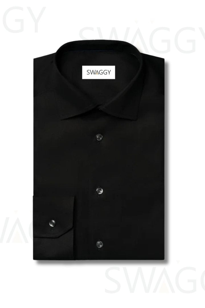 Eclipse Black  Plain Formal Shirt