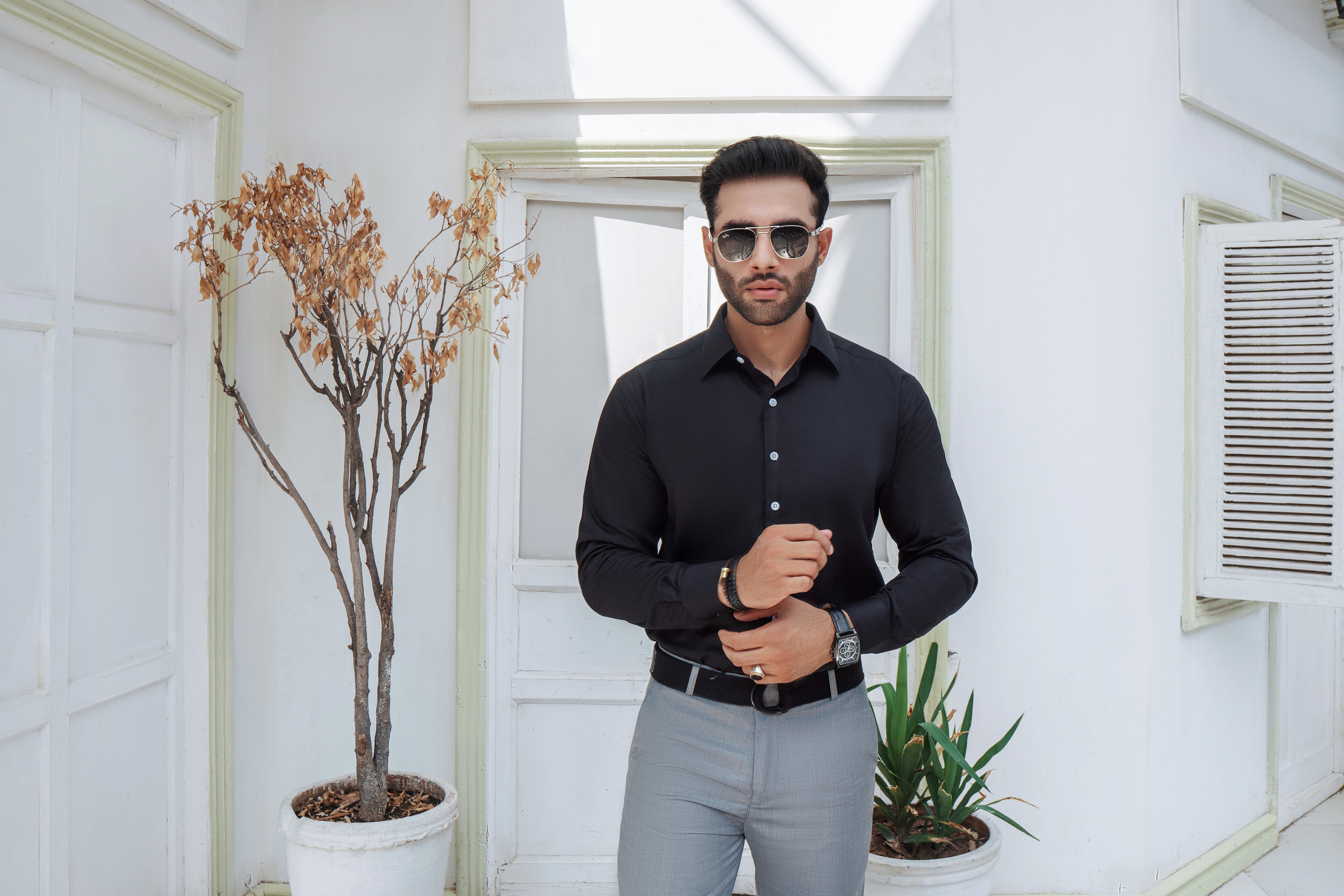 Eclipse Black  Plain Formal Shirt