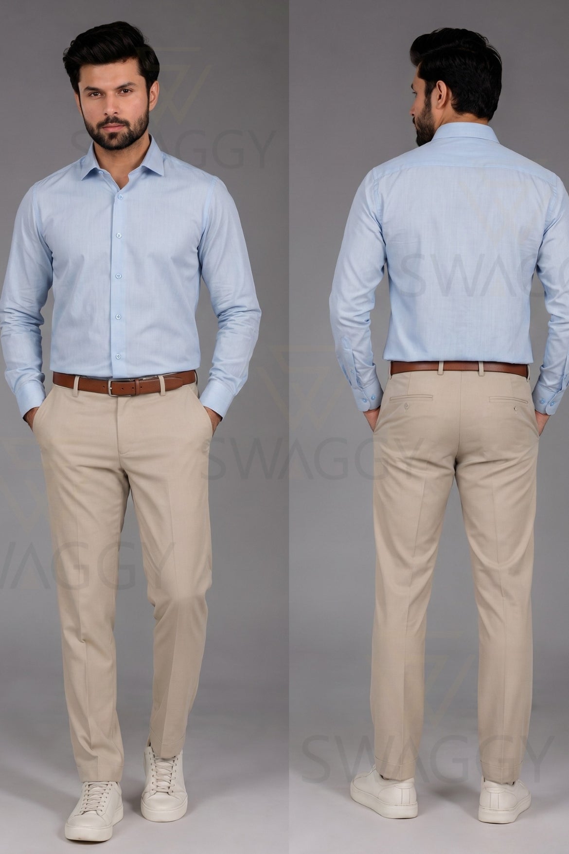 Sky Blue Striped Dress Shirt
