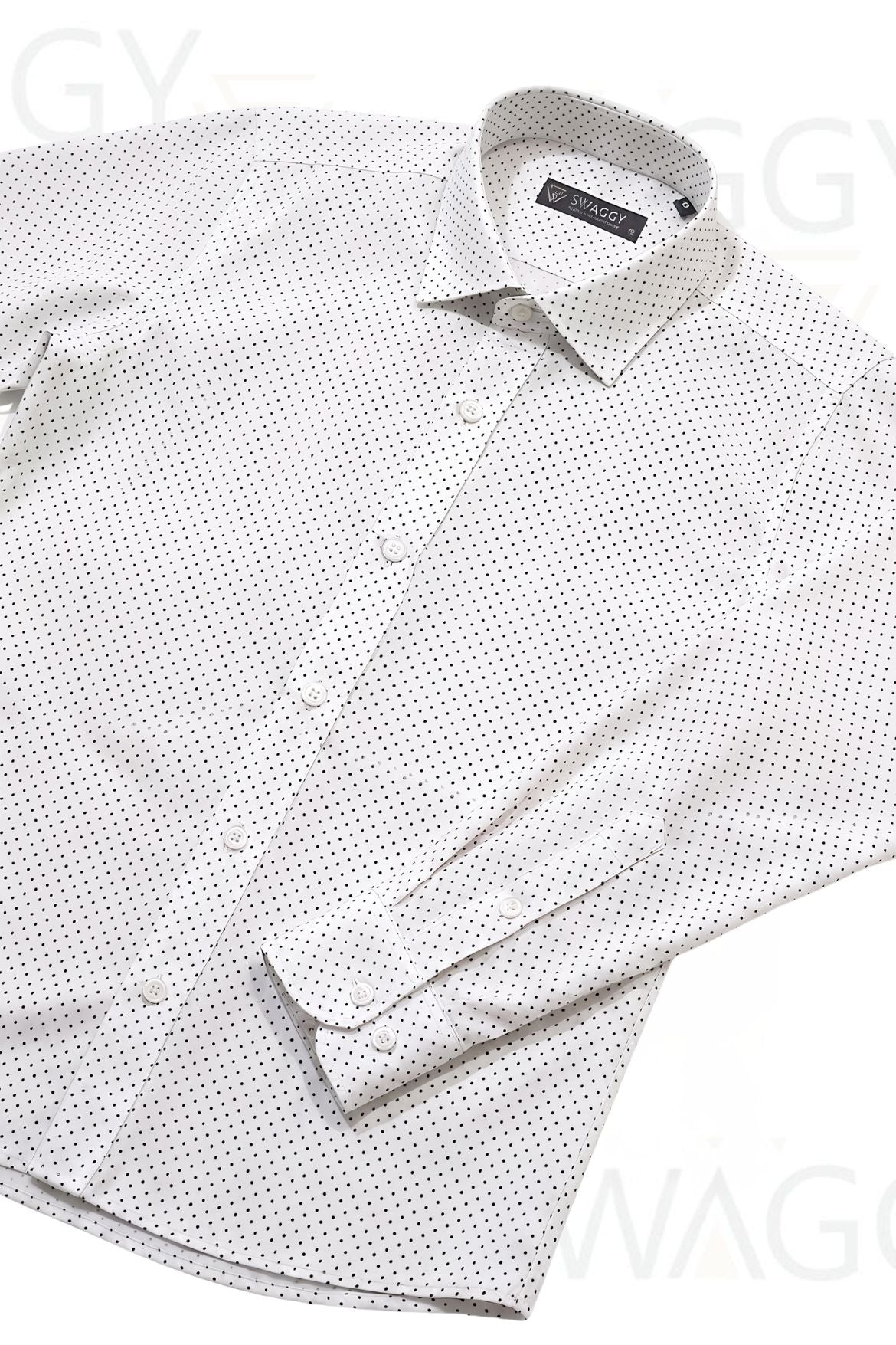 White Doted Dress Shirt