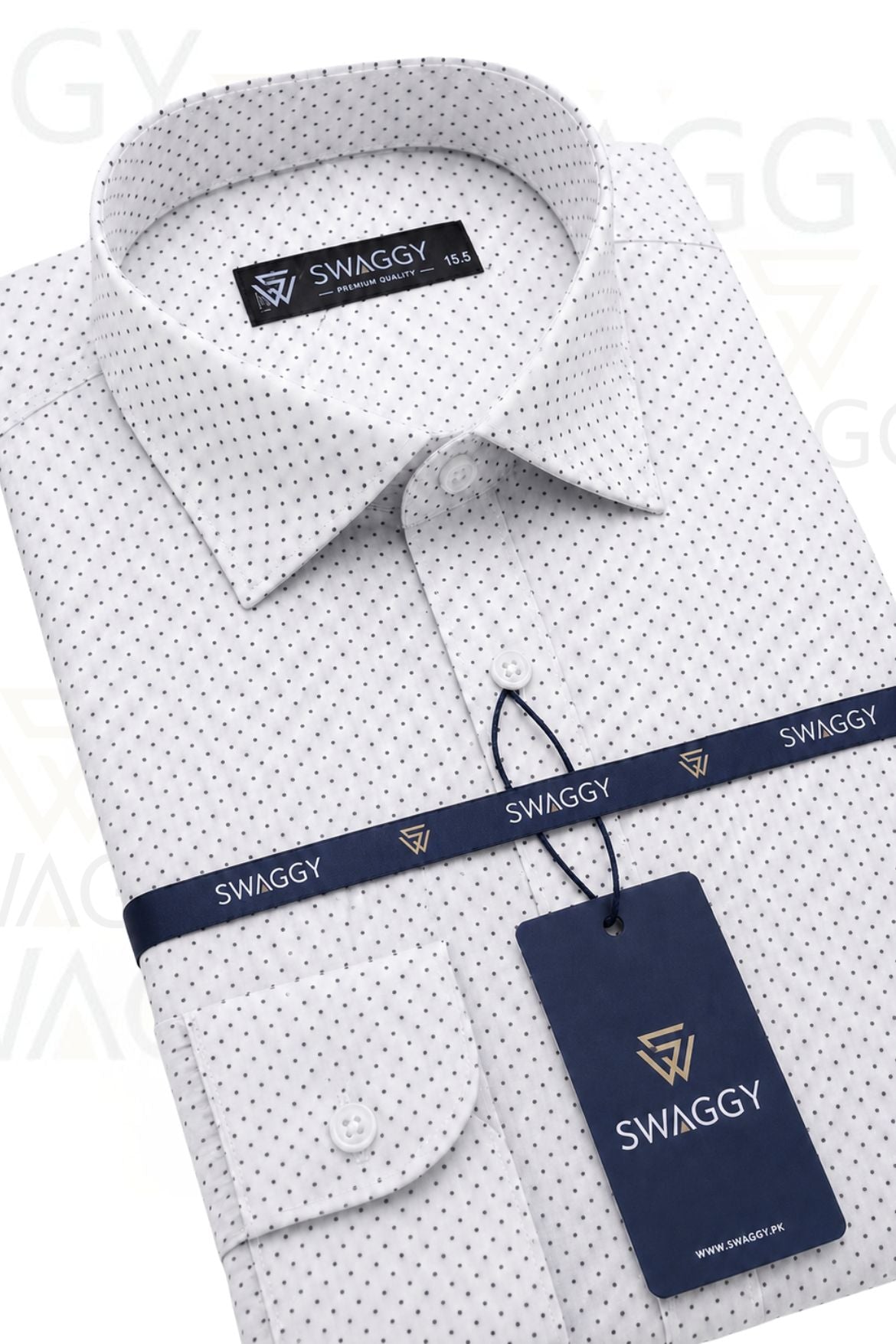 White Doted Dress Shirt