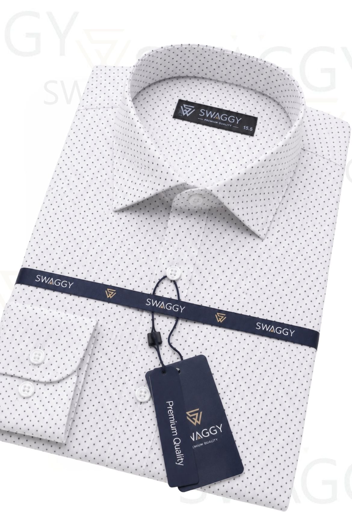 White Doted Dress Shirt