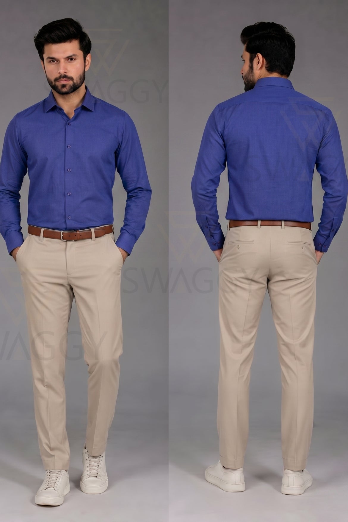 Gradient Dark Blue Dress Shirt