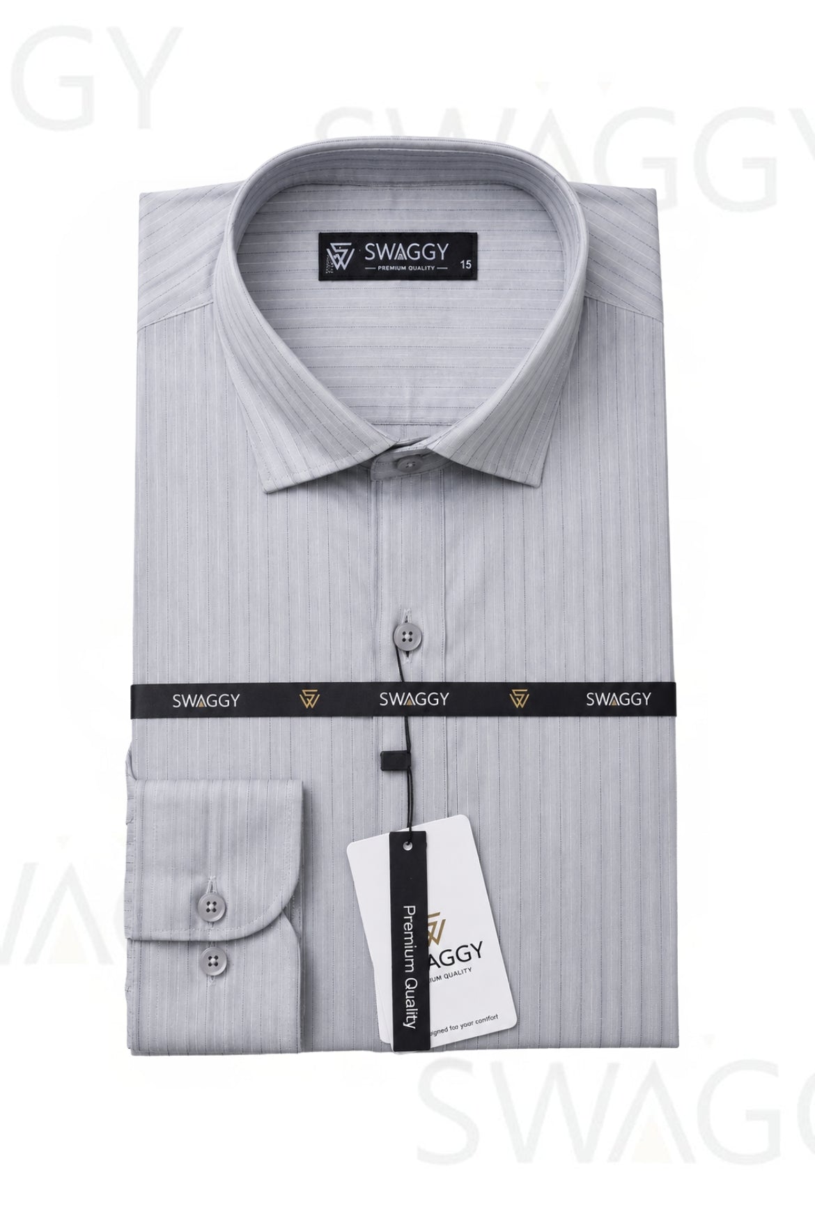 Grey Striped Dress Shirt