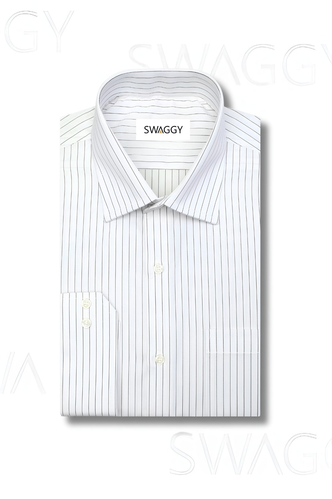 Black & White Striped Mens Dress Shirt