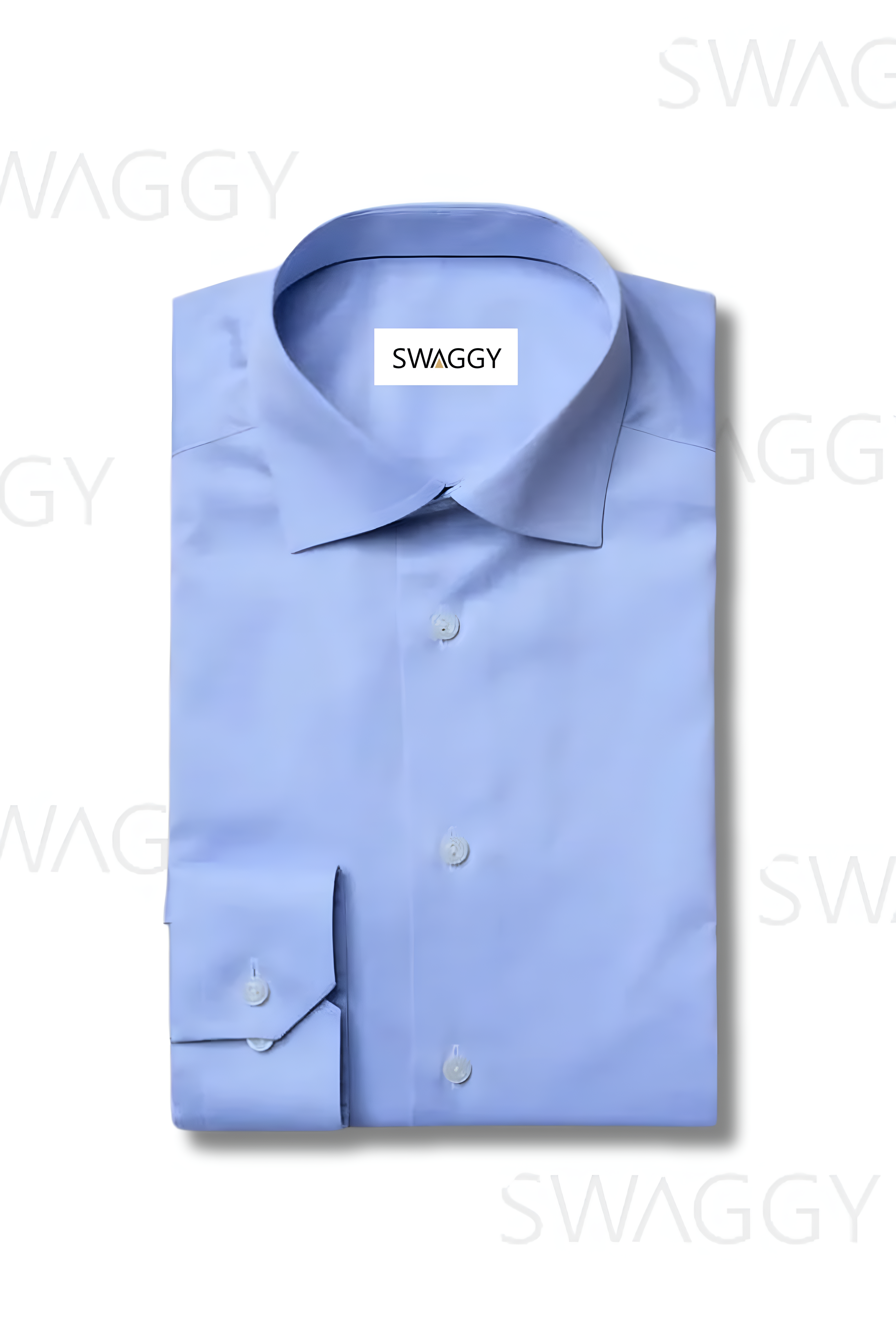 Denim Blue Plain Men's Dress Shirt