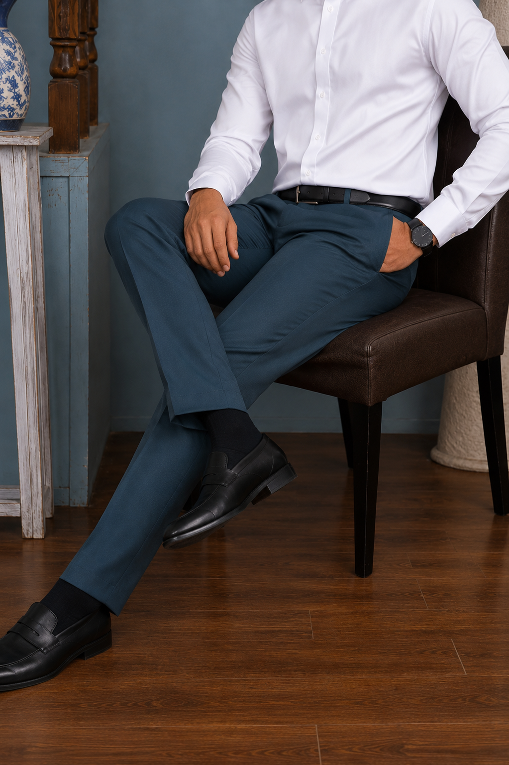 Royal Plum Slim-Fit Men's Dress Pants